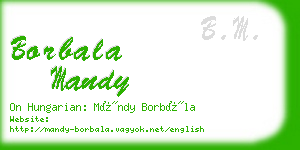 borbala mandy business card